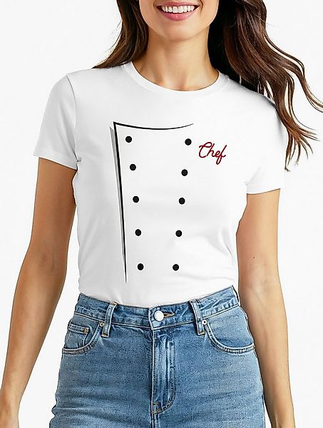MoonWorks Print-Shirt Damen T-Shirt Koch Köchin Kochjacke Chefkoch Kostüm F günstig online kaufen
