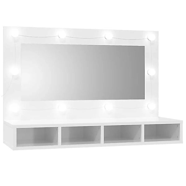 vidaXL Spiegelschrank mit LED Hochglanz-Weiß 90x31,5x62 cm 808897 günstig online kaufen