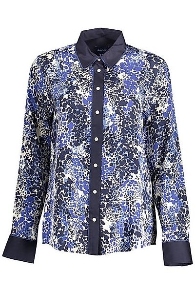 Gant Blusenshirt Elegante Damenbluse Blau – Langarm, Italienkragen günstig online kaufen