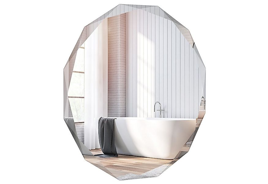 COSTWAY Badspiegel, rund φ76cm, Wandspiegel explosionsgeschützt mit Haken günstig online kaufen