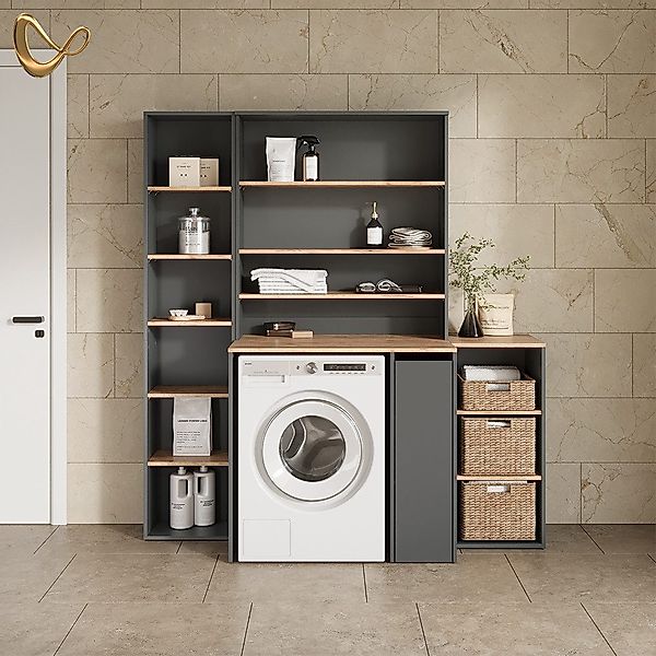 Livinity® Hochschrank Paolina, Anthrazit/Goldkraft Eiche, 40.2 günstig online kaufen