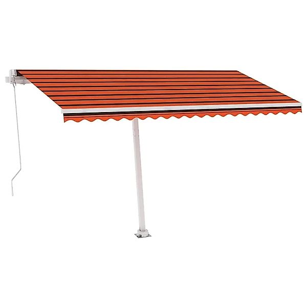 vidaXL Standmarkise Manuell Einziehbar 450x350 cm Orange/Braun 3069640 günstig online kaufen