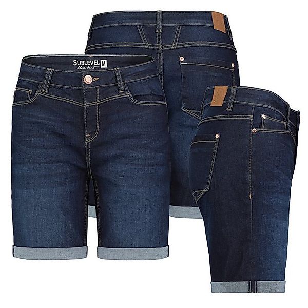 SUBLEVEL Bermudas Damen Jeans Shorts Bermuda Kurze Hose Shorts Short Denim günstig online kaufen