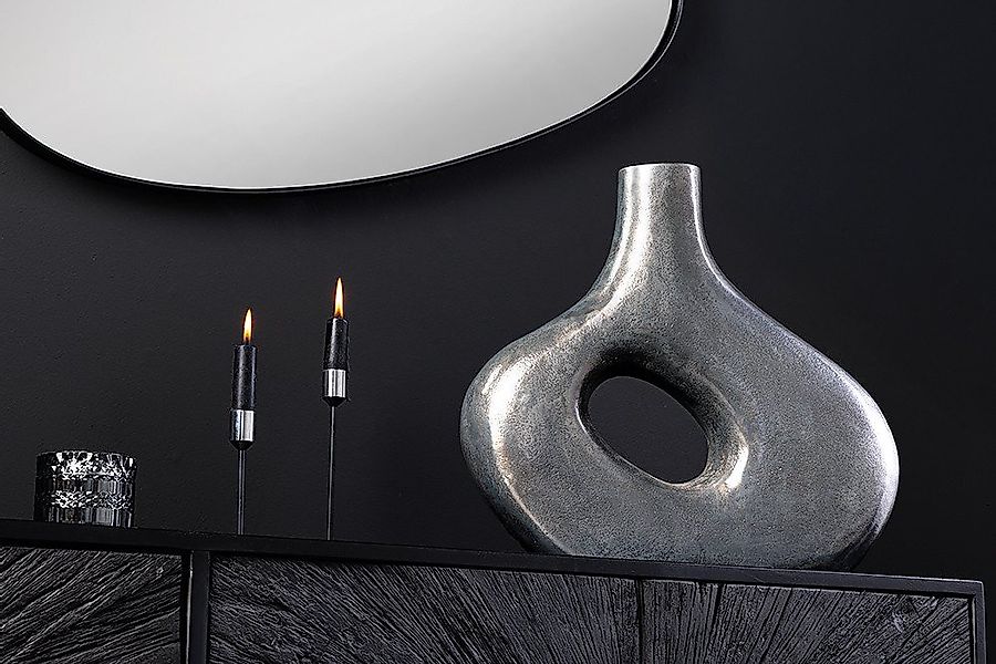 riess-ambiente Dekovase RING 40cm dunkelgrau · organische Tischvase aus Alu günstig online kaufen