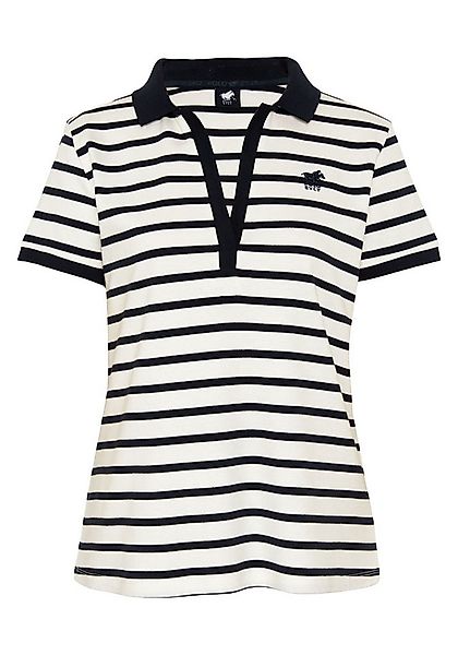 Polo Sylt Poloshirt mit Streifenmuster und farblich abgesetztem Kragen günstig online kaufen