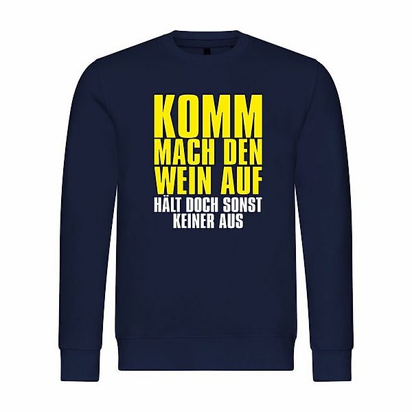 deinshirt Rundhalspullover Herren Pullover Komm mach den Wein auf - hält do günstig online kaufen