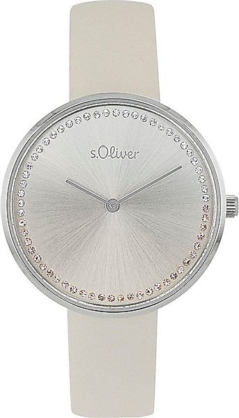 s.Oliver Quarzuhr 2039508, Armbanduhr, Damenuhr, Lederarmband, analog, Zirk günstig online kaufen