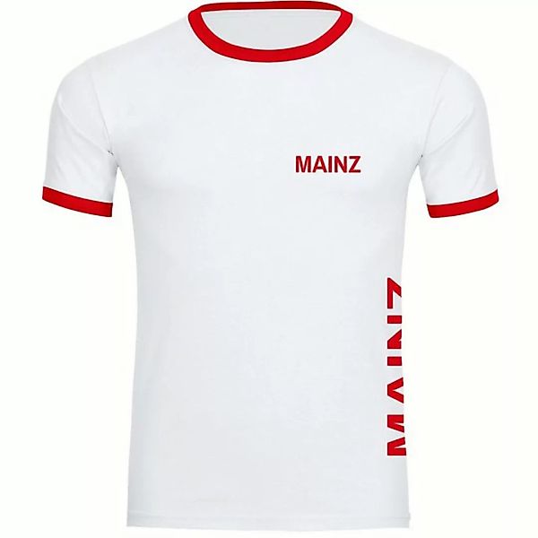 multifanshop T-Shirt Kontrast Mainz - Brust & Seite - Männer günstig online kaufen