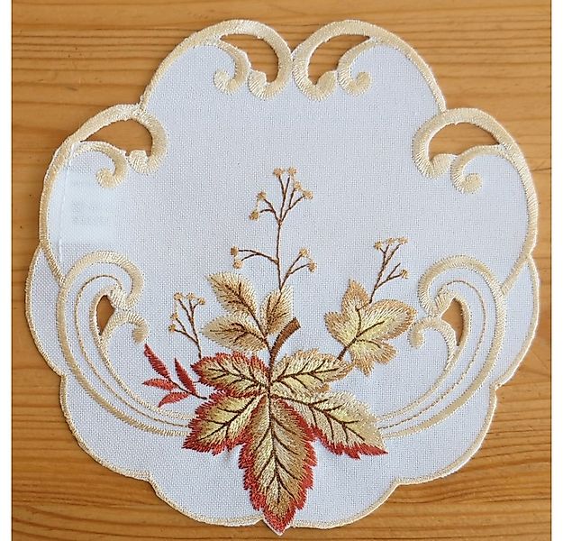 matches21 HOME & HOBBY Tischdecke Deckchen Blätter bunt Herbstlaub Stick Ø günstig online kaufen