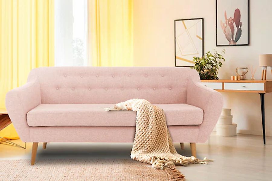 Home affaire 3-Sitzer »Renne« mit Heftung im Rücken im skandinavischem Stil günstig online kaufen