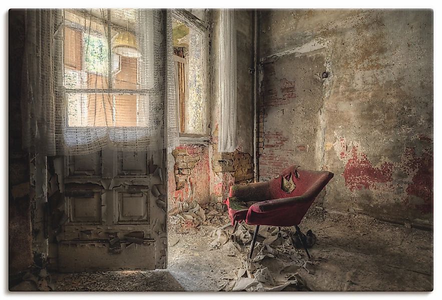 Artland Wandbild "Lost Place - roter Sessel I" Innenarchitektur 1 Stk. tlg. günstig online kaufen
