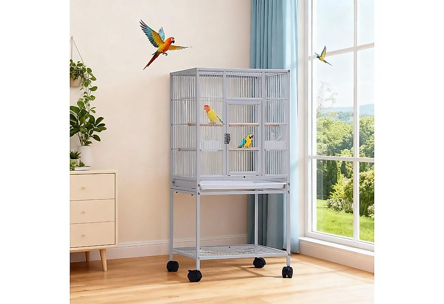 GarveeMore Vogelkäfig Großer Vogelkäfig mit Rollstand Schmiedeeisen Parakee günstig online kaufen