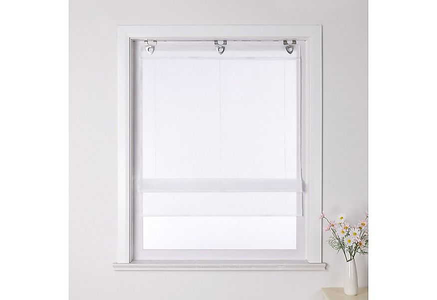 Joyswahl Raffrollo Hanna, mit Hakenaufhängung, Voile Ösenrollo Unifarbige günstig online kaufen