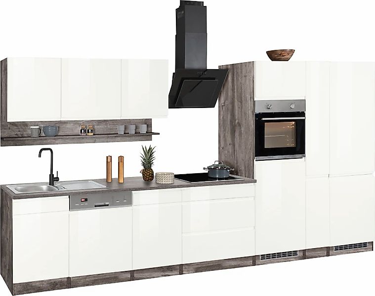 KOCHSTATION Küchenzeile »KS-Virginia« Breite 390 cm, mit Glaskeramik-oder I günstig online kaufen