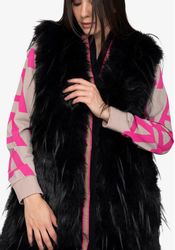 Sportalm Kitzbühel Fellimitatweste mit kontrastfarbener Einfassung günstig online kaufen