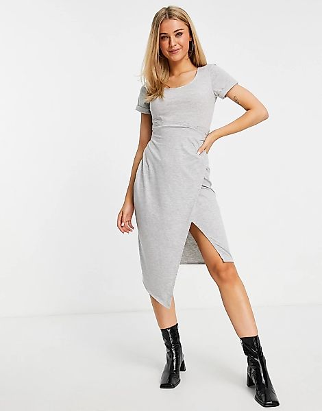 Style Cheat – Naomi – Wickelkleid in Grau günstig online kaufen