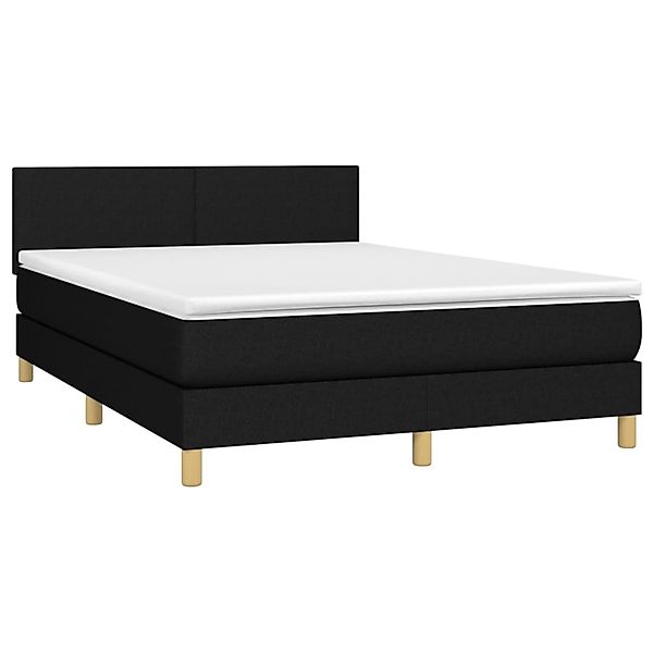 vidaXL Boxspringbett mit Matratze & LED Schwarz 140x200 cm Stoff 3133559 günstig online kaufen