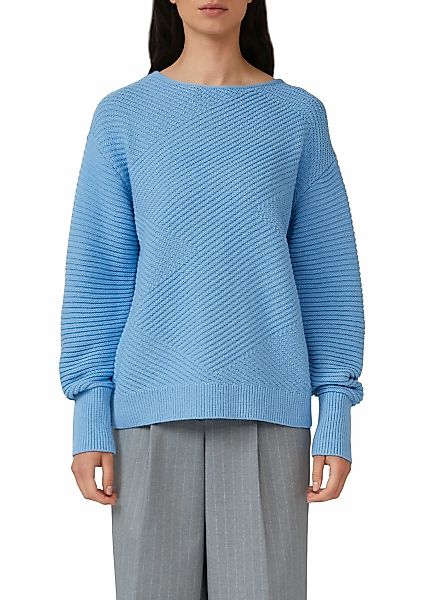 s.Oliver Strickpullover, mit Strick-Muster und Rundhals günstig online kaufen