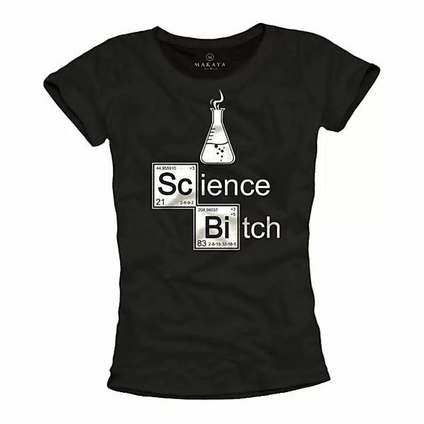 MAKAYA T-Shirt Damen Freche Lustige Uni Shirts Chemie Physik Science Print günstig online kaufen