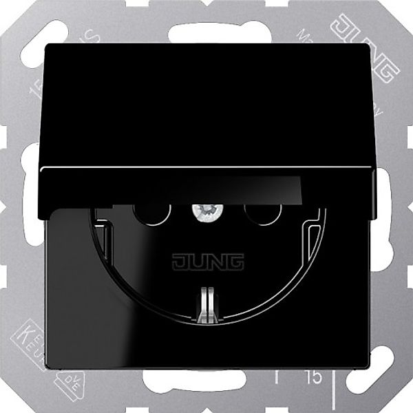 Jung SCHUKO-Steckdose 16A 250V Klappdeckel A 1520 KL SW - A1520KLSW günstig online kaufen