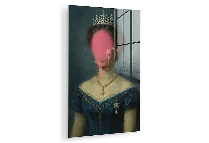 MuchoWow Acrylglasbild Krone - Rosa tropfende Farbe - Porträt, Inkl. Aufhän günstig online kaufen