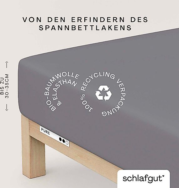 Schlafgut Spannbettlaken PURE Bio-Baumwolle mit Elasthan, günstig online kaufen