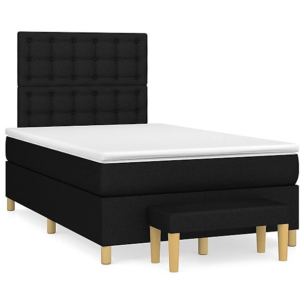 vidaXL Boxspringbett mit Matratze Schwarz 120x200 cm Stoff1358970 günstig online kaufen