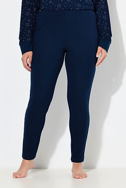 Ulla Popken Homewearhose Loungewear-Leggings Seitenstreifen Elastikbund günstig online kaufen