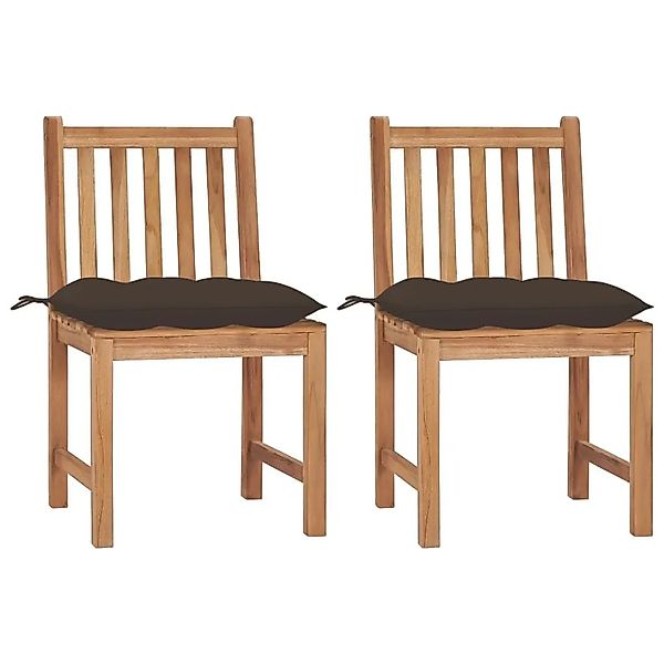 vidaXL Gartenstühle 2 Stk mit Kissen Massivholz Teak 3062939 günstig online kaufen