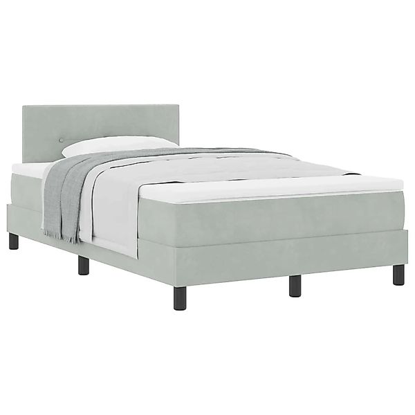 vidaXL Boxspringbett mit Matratze Hellgrau 120 x 190 cm Samt 3339158 günstig online kaufen