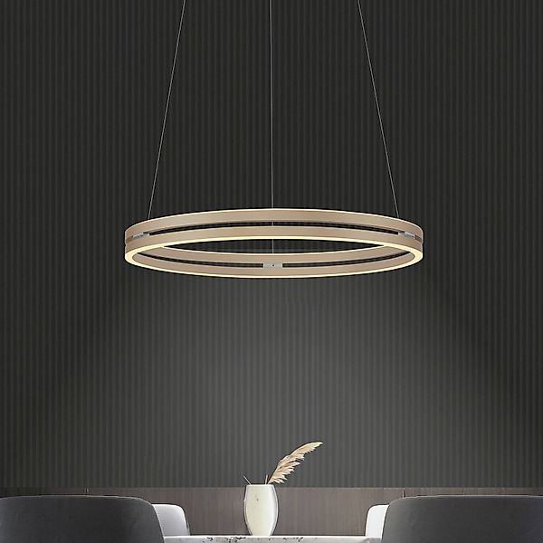 PURE LED-Hängeleuchte E-Loop bronze, Ø 70 cm, Aluminium, CCT günstig online kaufen