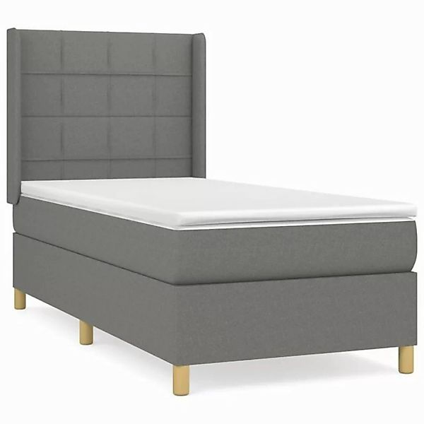 furnicato Bett Boxspringbett mit Matratze Dunkelgrau 100x200 cm Stoff (1-tl günstig online kaufen