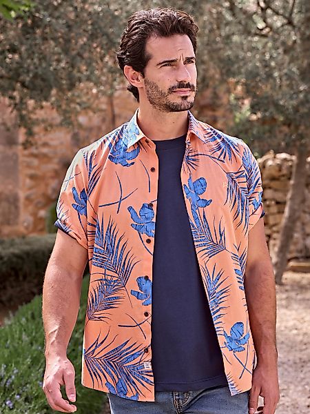LERROS Kurzarmhemd "LERROS Kurzärmeliges Herrenhemd, Hawaiian-Style" günstig online kaufen