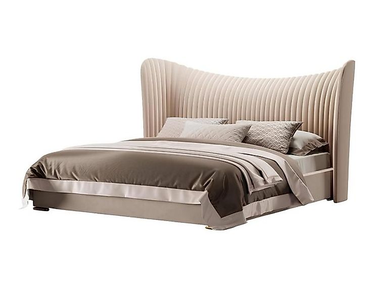 Xlmoebel Bett Doppelbett in Beige, Design-Holzbett, Bettrahmen für Schlafzi günstig online kaufen