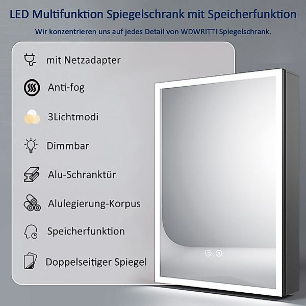WDWRITTI Badspiegel Spiegelschrank Badschrank Schwarz mit günstig online kaufen