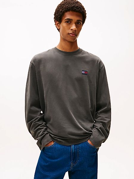 Tommy Jeans Langarmshirt "Classic Relaxed Fit", Rundhals, Jersey, großes Lo günstig online kaufen