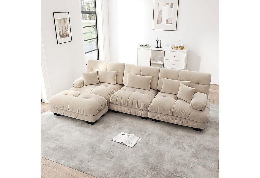 Odikalo 3-Sitzer Modulares Sofa Schlafsofa mit Ottoman, Luxuriöses Modulare günstig online kaufen