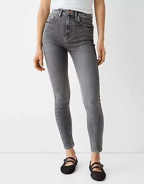 Bershka Skinny-Jeans Mit Sehr Hohem Bund Bskteen 32 Grau günstig online kaufen