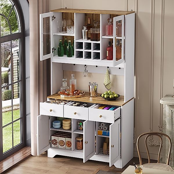 Odikalo Küchenbuffet Küchenschrank Anrichte Hochschrank Weinregal günstig online kaufen