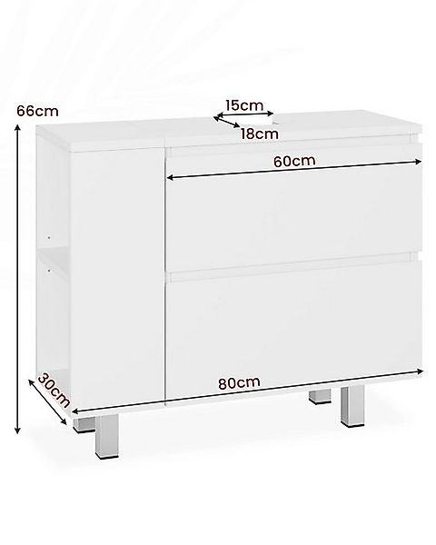 MSMASK Waschbeckenunterschrank Badezimmerschrank mit 2 großen Schubladen,80 günstig online kaufen