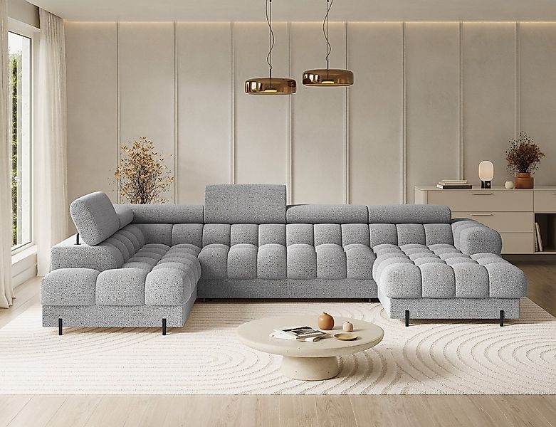 Lukas Möbel Wohnlandschaft Deisgner XXL-Sofa in U-Form Falco mit Schlaffunk günstig online kaufen