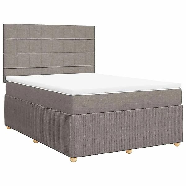 vidaXL Boxspringbett mit Matratze Taupe 160x200 cm Stoff 3294411 günstig online kaufen