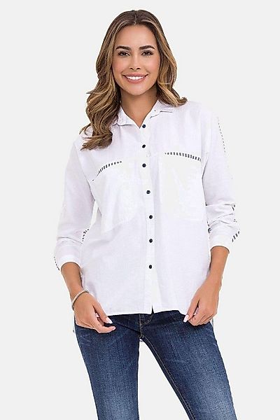 Cipo & Baxx Hemdbluse Hemdbluse (1-tlg) mit gestreiften Details, WH133 günstig online kaufen