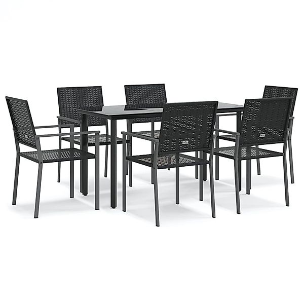 vidaXL 7-Tlg Garten-Essgruppe Poly Rattan und Stahl 3187024 günstig online kaufen