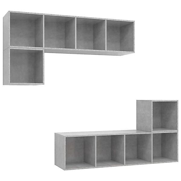 vidaXL 4-Tlg TV-Schrank-Set Betongrau Holzwerkstoff 3079812 günstig online kaufen