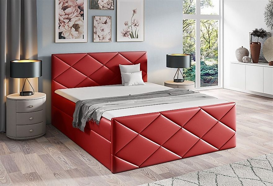 Fun Möbel Boxbett Schlafzimmerbett KOSMOS in Kunstleder (inkl. Bettkasten, günstig online kaufen