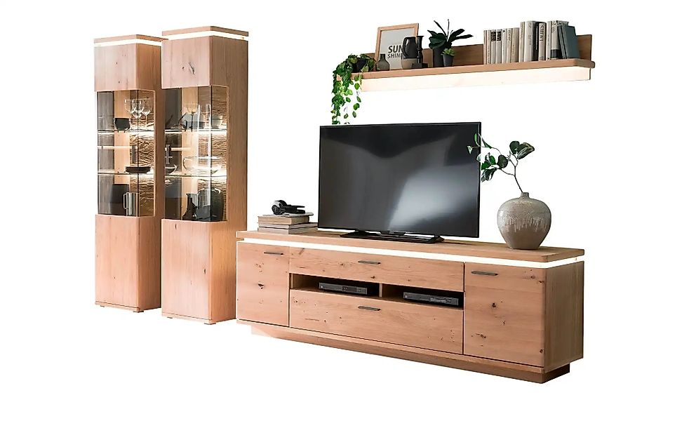 Woodford Wohnwand  Alone ¦ holzfarben ¦ Maße (cm): B: 310 H: 204 T: 50.0 Ko günstig online kaufen