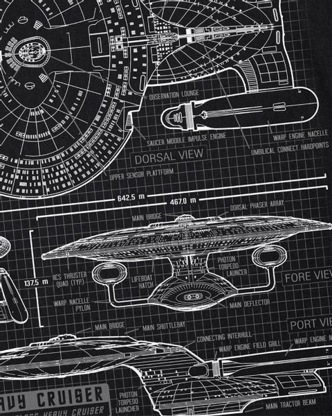 style3 T-Shirt NC-70D Enterprise Blaupause trek günstig online kaufen