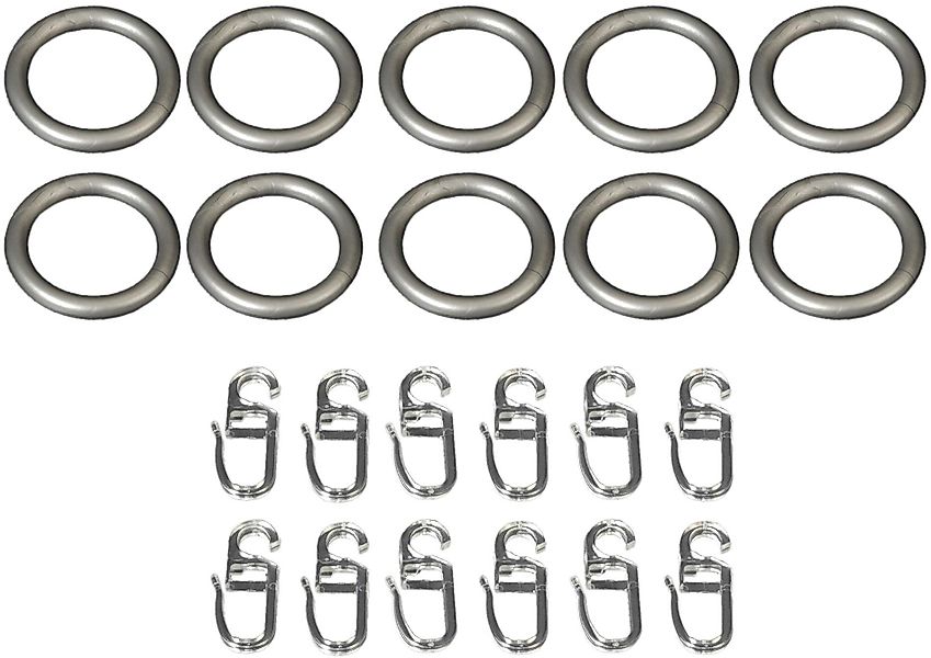 Liedeco Gardinenring, Gardinenstangen, (Set, 10-St., mit günstig online kaufen
