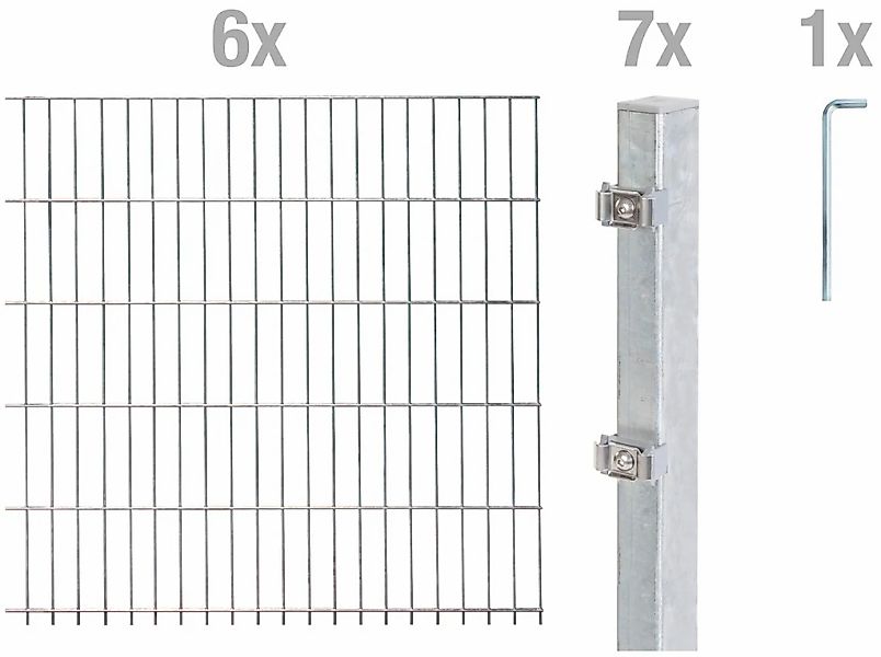 Alberts Doppelstabmattenzaun "Grundset" Höhe: 80-160 cm, Gesamtlänge: 4-30 günstig online kaufen